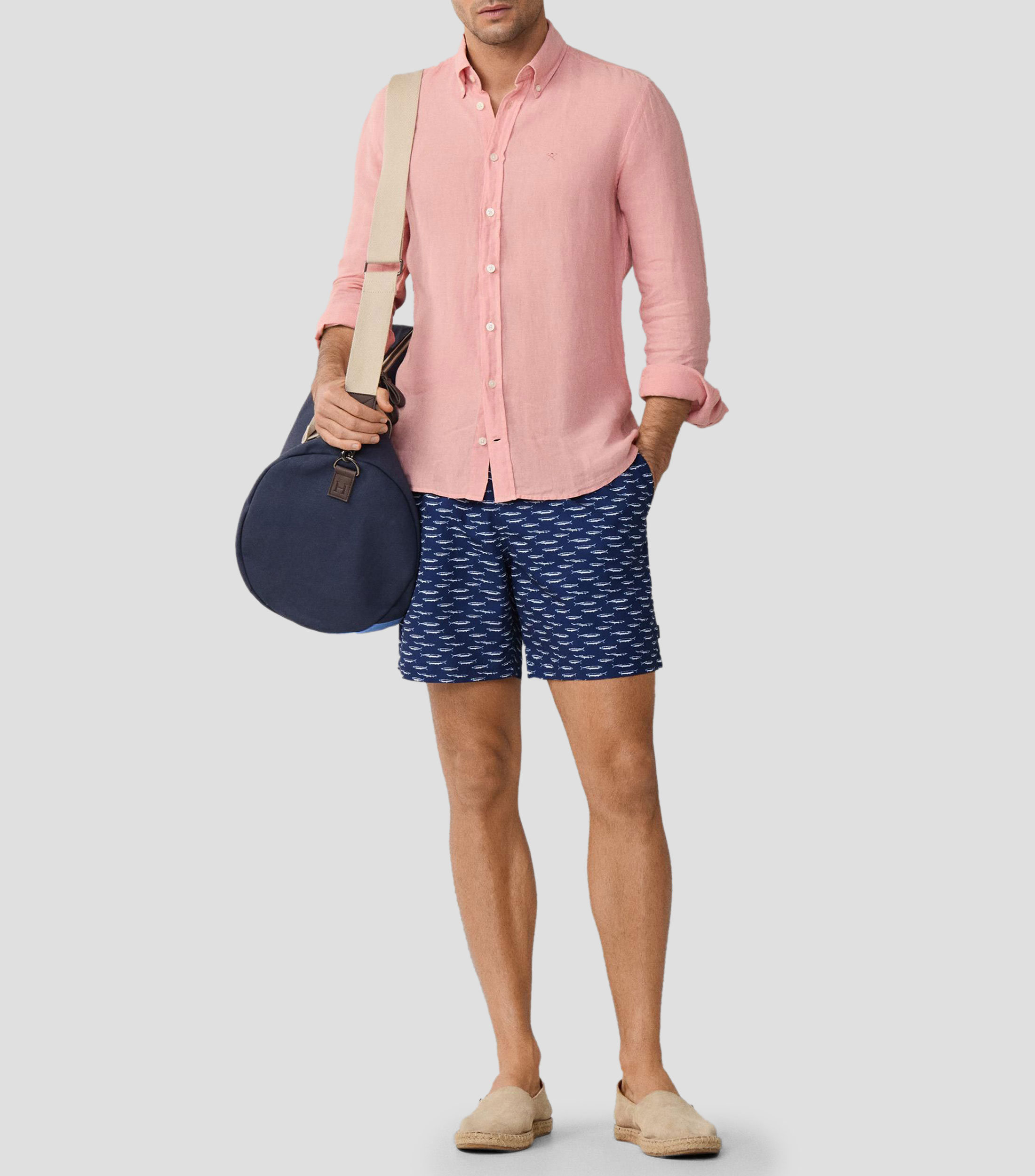 Traje de baño corto estampado Hombre